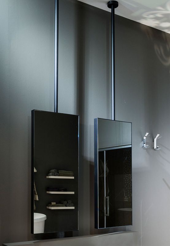 Cielo Argo Зеркало 40 x 5 x 95 h, со светодиодной подсветкой, оптическим выключателем, цвет черный матовый купить в Москве: интернет-магазин StudioArdo