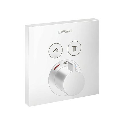 Термостат для душа Hansgrohe ShowerSelect, 2 источника, внешняя часть, цвет: белый матовый