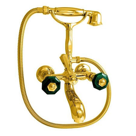 Nicolazzi Teide Chic Смеситель для ванны с 2мя ручками, с переключателем ванна/душ, цвет: золото