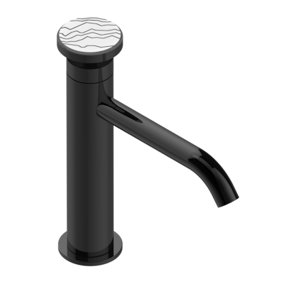 Смеситель для раковины  THG Yoko Ice однорычажный с высоким изливом и донным клапаном