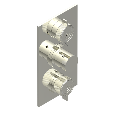 Накладка с ручкой регулировки THG Zoom.7 температуры и двумя маховиками для термостатического смесителя 5400AE