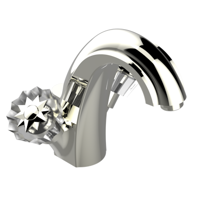 Смеситель для раковины THG Mille Nuits - Clear crystal на одно отверстие с донным клапаном