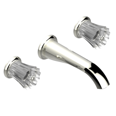 Внешняя часть смесителя THG Mille Nuits - Clear crystal встраиваемого в стену для раковины на три отверстия с изливом ГОЛИАФ