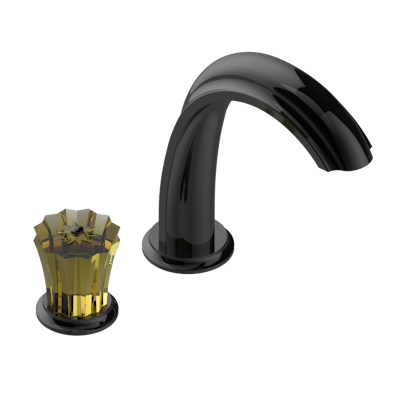 Смеситель с прогрессивным картриджем для раковины на 2 отверстия с краном, без донного клапана