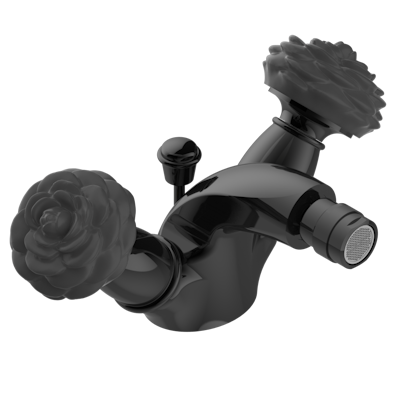 Смеситель для биде THG Camelia Black Crystal на одно отверстие с поворотным аэратором и донным клапаном