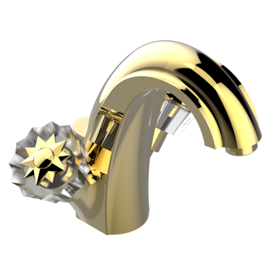 Смеситель для раковины THG Mille Nuits - Clear crystal на одно отверстие с донным клапаном