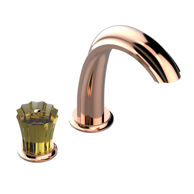 Смеситель с прогрессивным картриджем для раковины на 2 отверстия с краном, без донного клапана