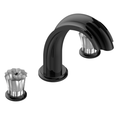 Смеситель для ванны  THG Mille Nuits - Clear crystal на 3 отверстия устанавливаемый на борту - излив СУПЕР ГОЛИАФ