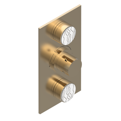 Накладка с ручкой регулировки температуры THG Yoko Ice и двумя маховиками для термостатического смесителя 5400AE