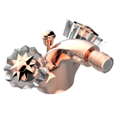 Смеситель для биде THG Mille Nuits - Clear crystal на одно отверстие с поворотным аэратором и донным клапаном