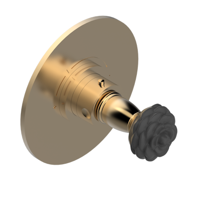 Ручка регулировки THG Camelia Black Crystal с круглой накладкой для термостата THG, арт.5100A 1/2" и 5200A 3/4" (термостаты см. на стр. 451)