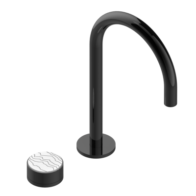 Смеситель  THG Yoko Ice с прогрессивным картриджем для раковины на 2 отверстия с краном, без донного клапана