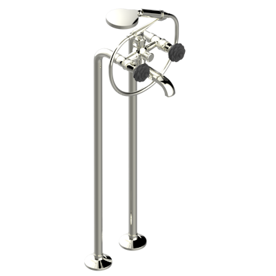 Отдельностоящий смеситель THG Camelia Black Crystal для ванны c душем с вертикальным подключением