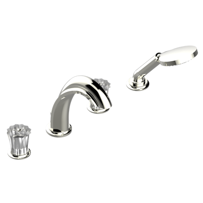 Смеситель для ванны THG Mille Nuits - Clear crystal набортный на 4 отв. с изливом ГОЛИАФ