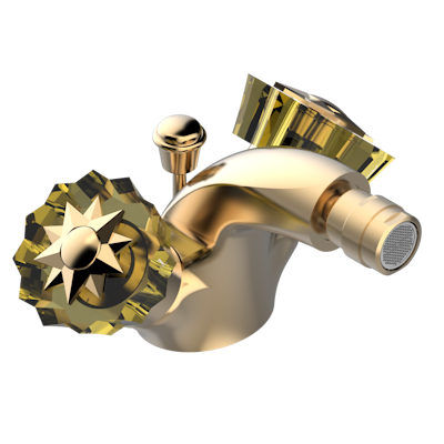 Смеситель для биде THG Mille Nuits - Champagne crystal на одно отверстие с поворотным аэратором и донным клапаном