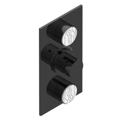 Накладка с ручкой регулировки температуры THG Yoko Ice и двумя маховиками для термостатического смесителя 5400AE