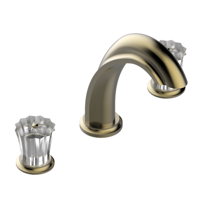 Смеситель для ванны THG Mille Nuits - Clear crystal на 3 отверстия устанавливаемый на борту - излив ГОЛИАФ