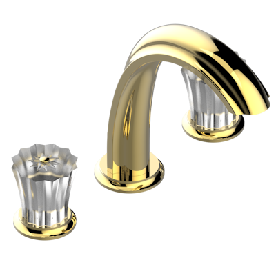 Смеситель устанавливаемый на борту раковины THG Mille Nuits - Clear crystal на три отверстия с донным клапаном. Для мрамора