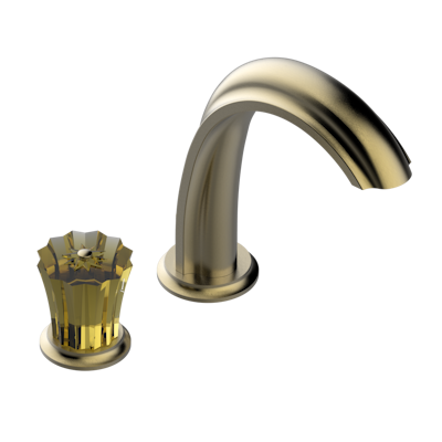 Смеситель с прогрессивным картриджем для раковины на 2 отверстия с краном, без донного клапана