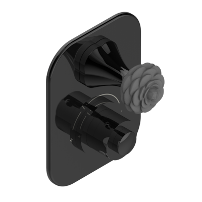 Ручки регулировки для термостата THG Camelia Black Crystal с вентилем арт.5300AE