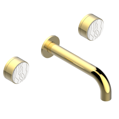 Внешняя часть смесителя THG Yoko Ice встраиваемого в стену для ванны на три отверстия с изливом ГОЛИАФ