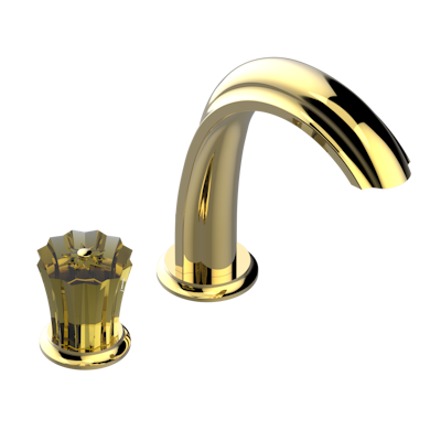 Смеситель с прогрессивным картриджем для раковины на 2 отверстия с краном, без донного клапана