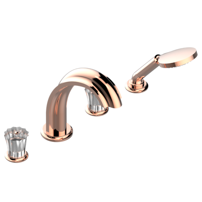 Смеситель для ванны THG Mille Nuits - Clear crystal набортный на 4 отв. с изливом СУПЕР ГОЛИАФ