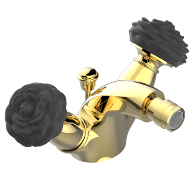 Смеситель для биде THG Camelia Black Crystal на одно отверстие с поворотным аэратором и донным клапаном