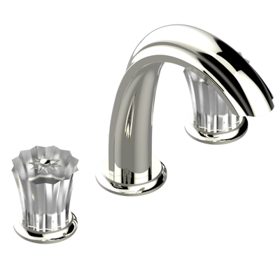 Смеситель устанавливаемый на борту раковины THG Mille Nuits - Clear crystal на три отверстия с донным клапаном. Для мрамора