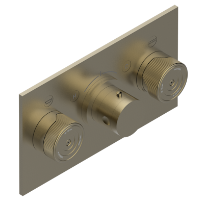 Термостат THG Zoom.5 внешняя часть с ручкой регулировки температуры и двумя маховиками для термостатического смесителя с горизонтальной установкой