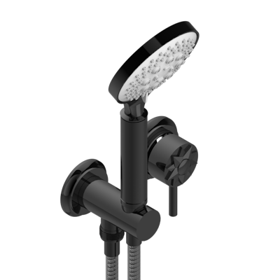 Комплект  THG Mille Nuits - Clear crystal настенного смесителя с душевой лейкой на гибком шланге на крючке