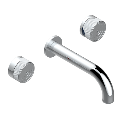 Внешняя часть настенного смесителя THG Zoom.5 для раковины с тремя отверстиями, с трубчатым изливом