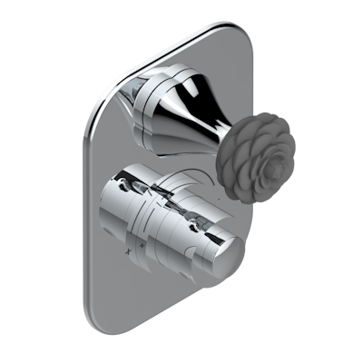 Ручки регулировки для термостата THG Camelia Black Crystal с вентилем арт.5300AE