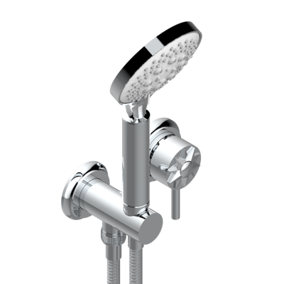 Комплект  THG Mille Nuits - Clear crystal настенного смесителя с душевой лейкой на гибком шланге на крючке