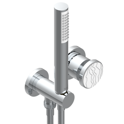 Комплект отделки для настенного смесителя THG Yoko Ice с душевой лейкой на гибком шланге на крючке