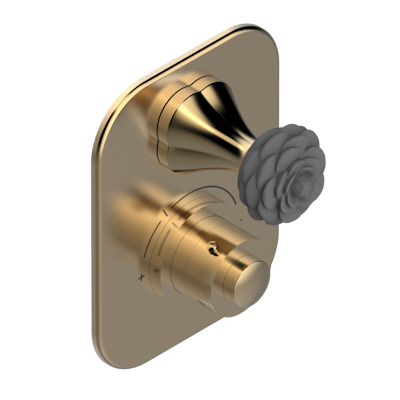 Ручки регулировки для термостата THG Camelia Black Crystal с вентилем арт.5300AE