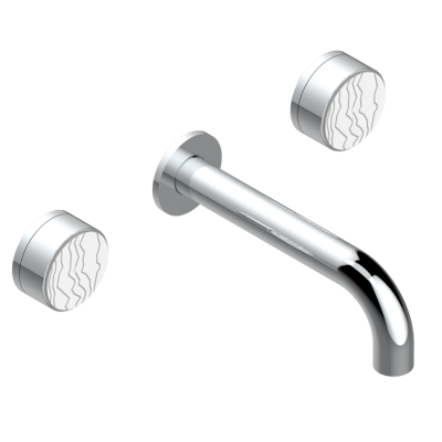 Внешняя часть смесителя THG Yoko Ice встраиваемого в стену для ванны на три отверстия с изливом ГОЛИАФ