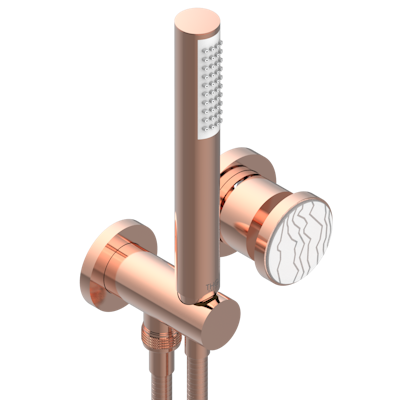 Комплект отделки для настенного смесителя THG Yoko Ice с душевой лейкой на гибком шланге на крючке