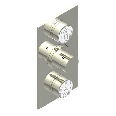 Накладка с ручкой регулировки температуры THG Yoko Ice и двумя маховиками для термостатического смесителя 5400AE