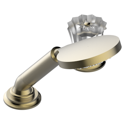 Смеситель THG Mille Nuits - Clear crystal керамический устанавливаемый на борту с ручным душем с ручкой одновременной регулировки – потока/температуры