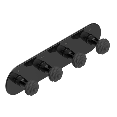 Термостат  THG Camelia Black Crystal Комплект отделки для 4 настенных вентилей на монтажной пластине