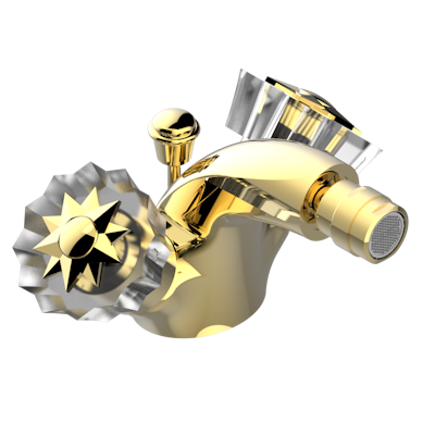 Смеситель для биде THG Mille Nuits - Clear crystal на одно отверстие с поворотным аэратором и донным клапаном