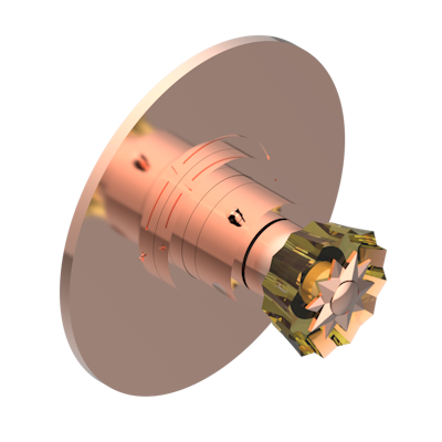 Ручка регулировки  THG Mille Nuits - Champagne crystal с круглой накладкой для термостата THG, арт.5100A 1/2" и 5200A 3/4"