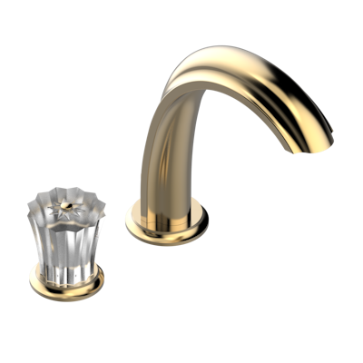 Смеситель THG Mille Nuits - Clear crystal с прогрессивным картриджем для раковины на 2 отверстия с краном, без донного клапана