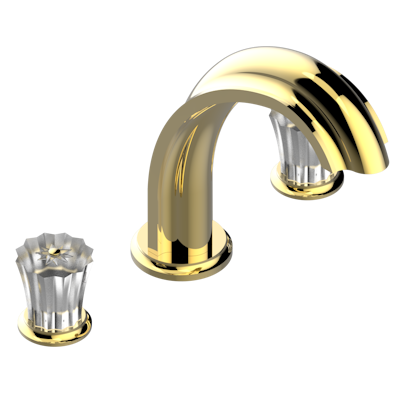 Смеситель для ванны  THG Mille Nuits - Clear crystal на 3 отверстия устанавливаемый на борту - излив СУПЕР ГОЛИАФ