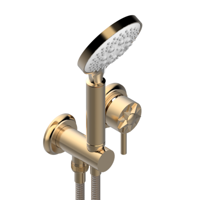 Комплект  THG Mille Nuits - Clear crystal настенного смесителя с душевой лейкой на гибком шланге на крючке