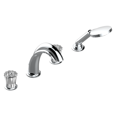 Смеситель для ванны THG Mille Nuits - Clear crystal набортный на 4 отв. с изливом ГОЛИАФ