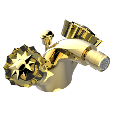 Смеситель для биде THG Mille Nuits - Champagne crystal на одно отверстие с поворотным аэратором и донным клапаном