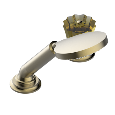 Смеситель  THG Mille Nuits - Champagne crystal устанавливаемый на борту с ручным душем с ручкой одновременной регулировки – потока/температуры