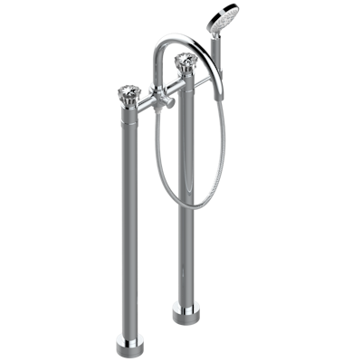 Напольный смеситель THG Mille Nuits - Clear crystal для ванны и душа с верхней подводкой